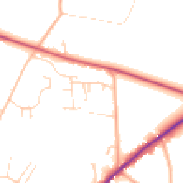 Daytime road noise heatmap for IP31 2RW