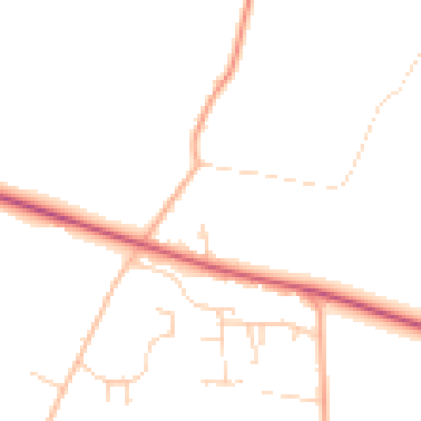Daytime road noise heatmap for IP31 2RX