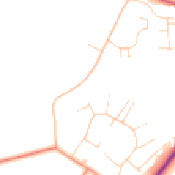 Daytime road noise heatmap for IP31 2SB