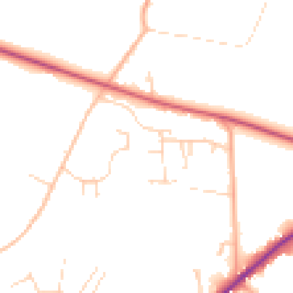 Daytime road noise heatmap for IP31 2SN