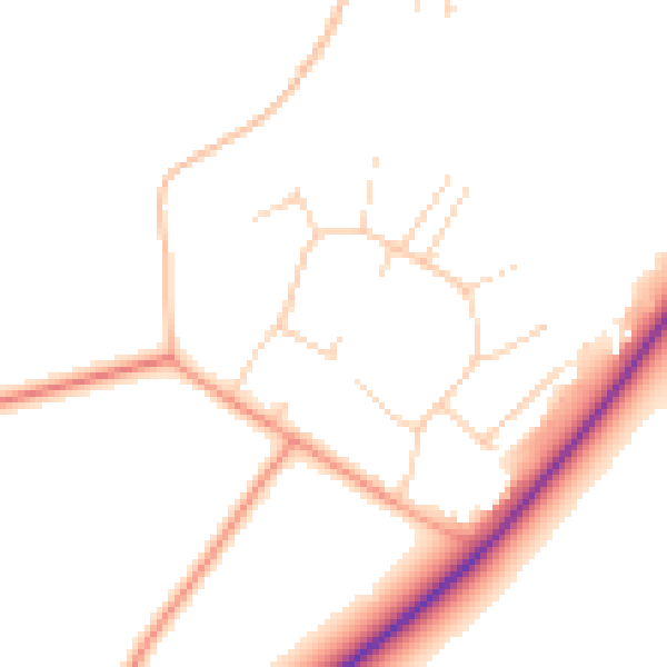 Daytime road noise heatmap for IP31 2TE