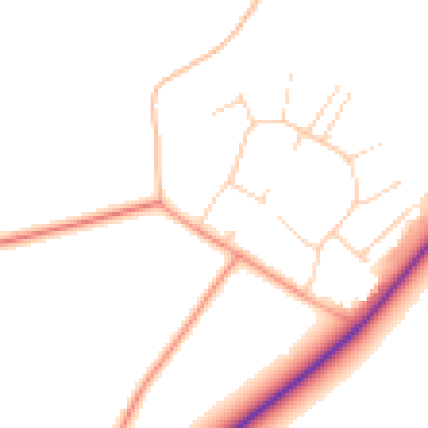 Daytime road noise heatmap for IP31 2TF