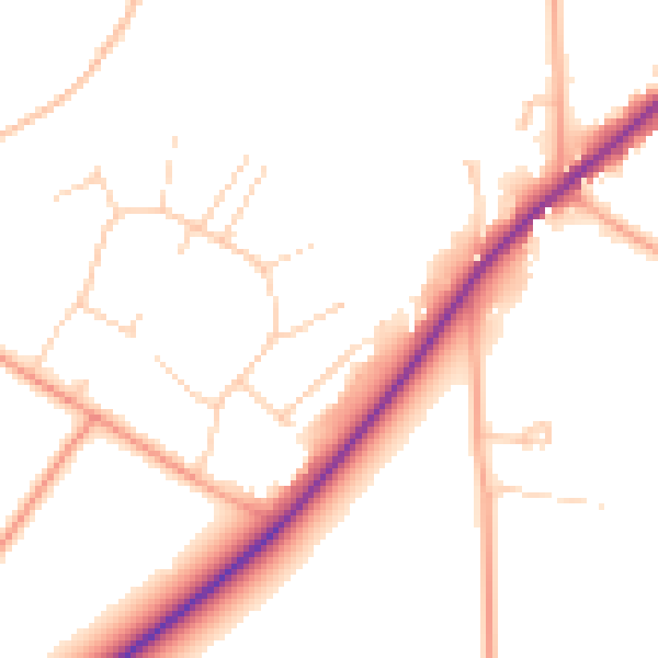 Daytime road noise heatmap for IP31 2TL