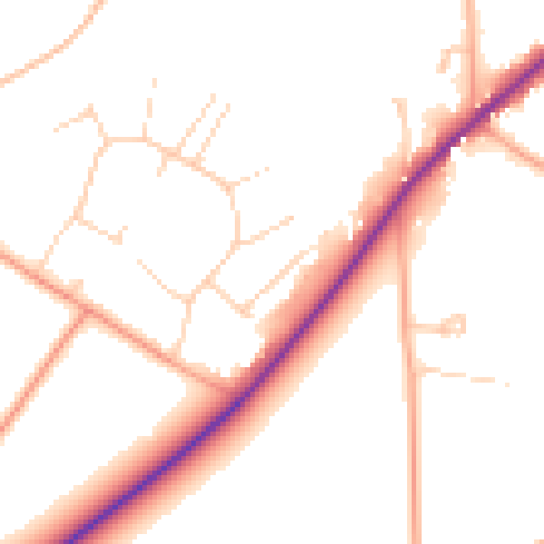 Daytime road noise heatmap for IP31 2TW
