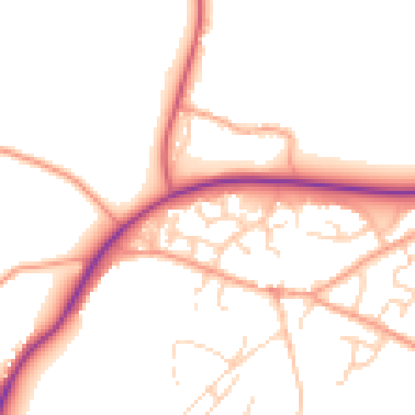 Daytime road noise heatmap for IP31 2XJ