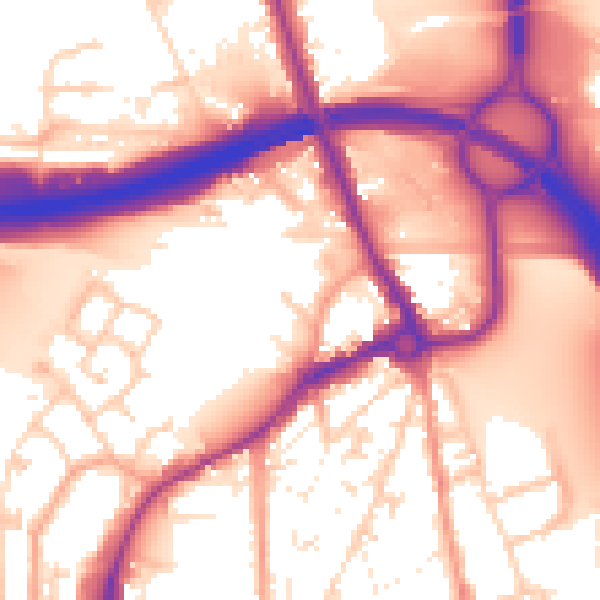 Daytime road noise heatmap for IP32 6AE