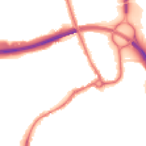 Night-time road noise heatmap for IP32 6AE