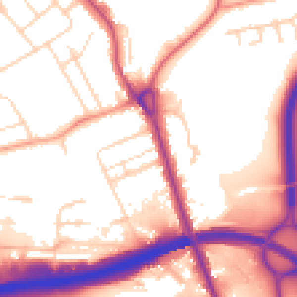 Daytime road noise heatmap for IP32 6AJ