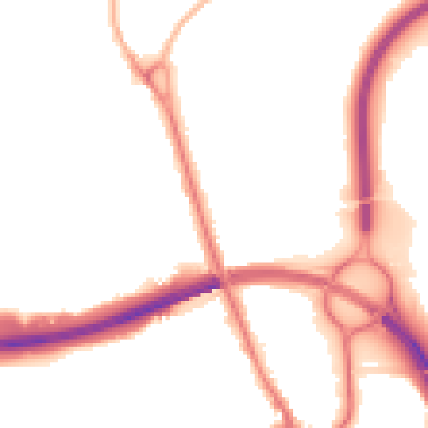 Night-time road noise heatmap for IP32 6AN