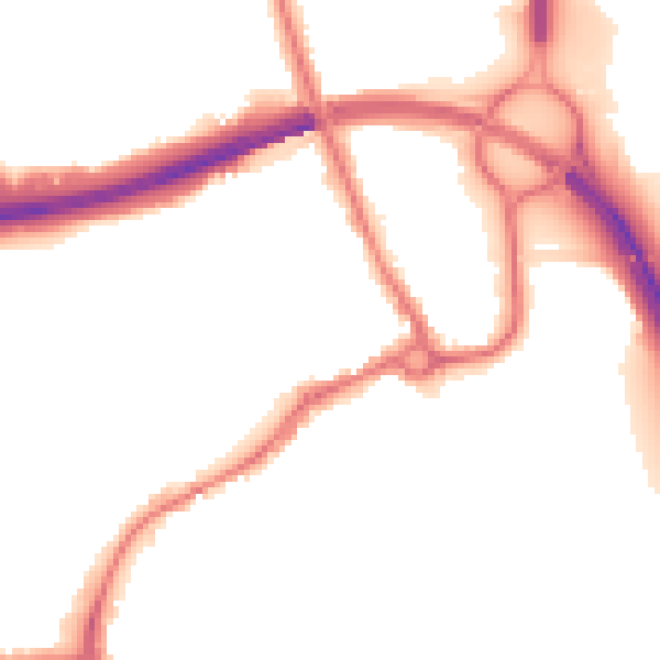 Night-time road noise heatmap for IP32 6AR