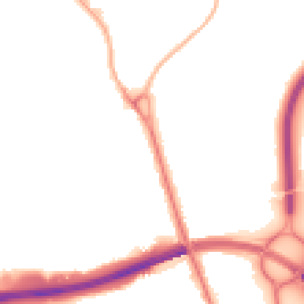 Night-time road noise heatmap for IP32 6AS