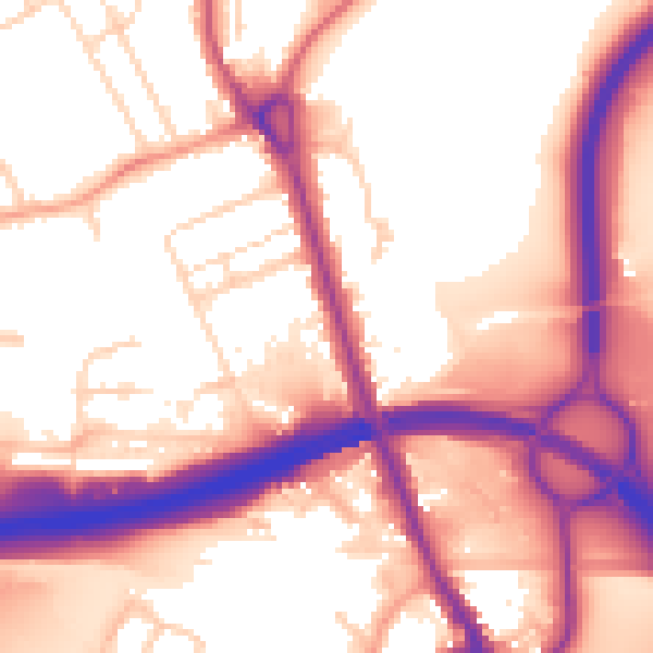 Daytime road noise heatmap for IP32 6AW