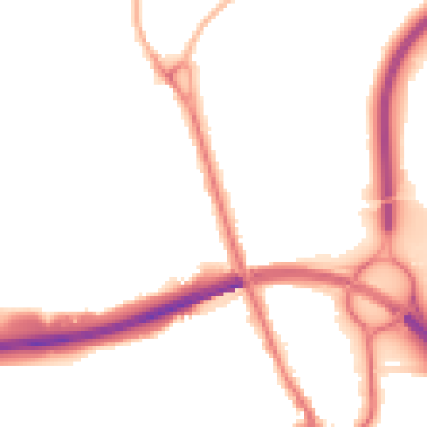 Night-time road noise heatmap for IP32 6AW