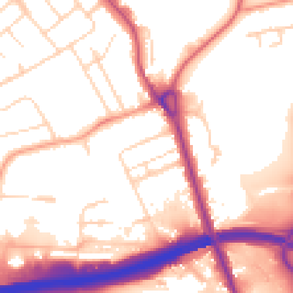 Daytime road noise heatmap for IP32 6AY