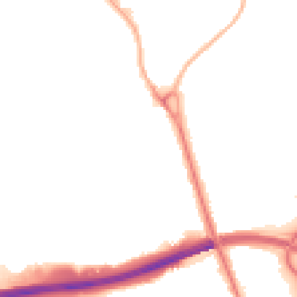 Night-time road noise heatmap for IP32 6AY