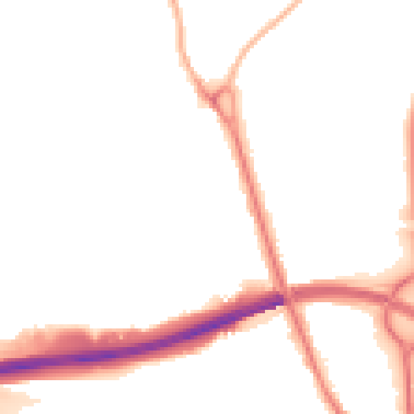 Night-time road noise heatmap for IP32 6BA
