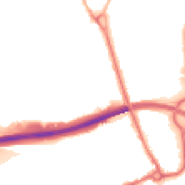 Night-time road noise heatmap for IP32 6BB