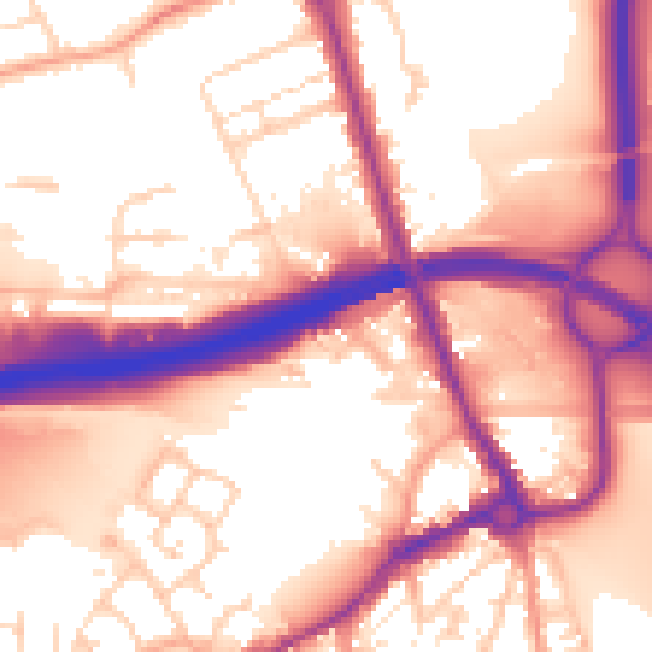 Daytime road noise heatmap for IP32 6BE