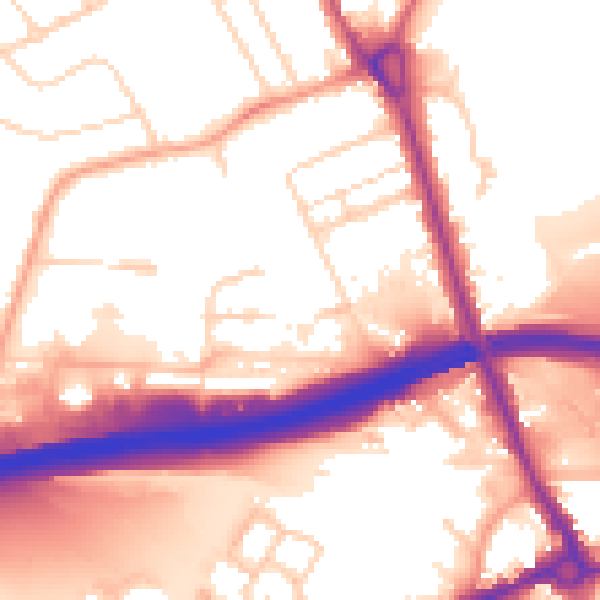 Daytime road noise heatmap for IP32 6BF