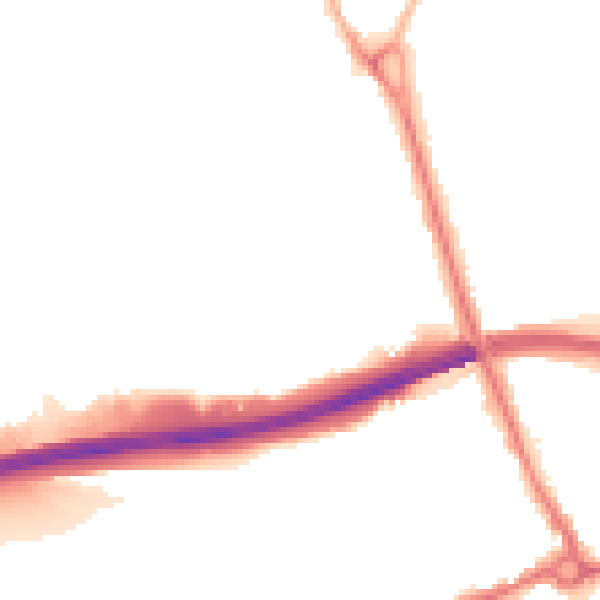 Night-time road noise heatmap for IP32 6BF