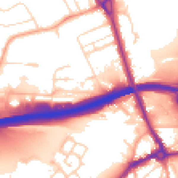 Daytime road noise heatmap for IP32 6BG