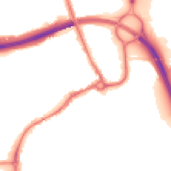 Night-time road noise heatmap for IP32 6BJ