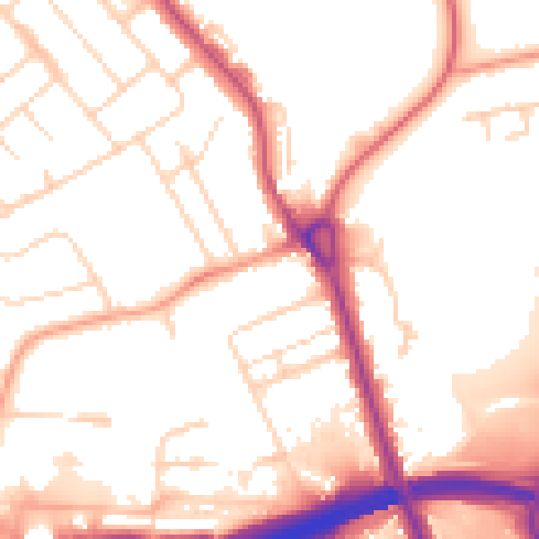 Daytime road noise heatmap for IP32 6BS