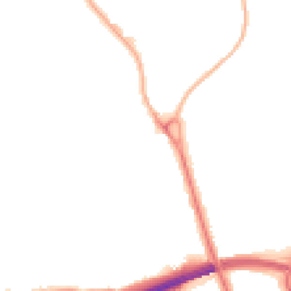 Night-time road noise heatmap for IP32 6BS