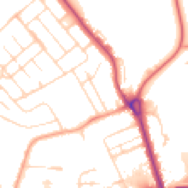 Daytime road noise heatmap for IP32 6BY