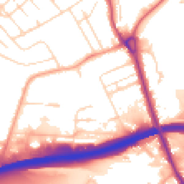 Daytime road noise heatmap for IP32 6DA