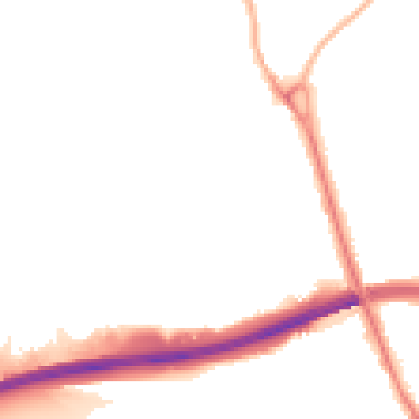 Night-time road noise heatmap for IP32 6DA