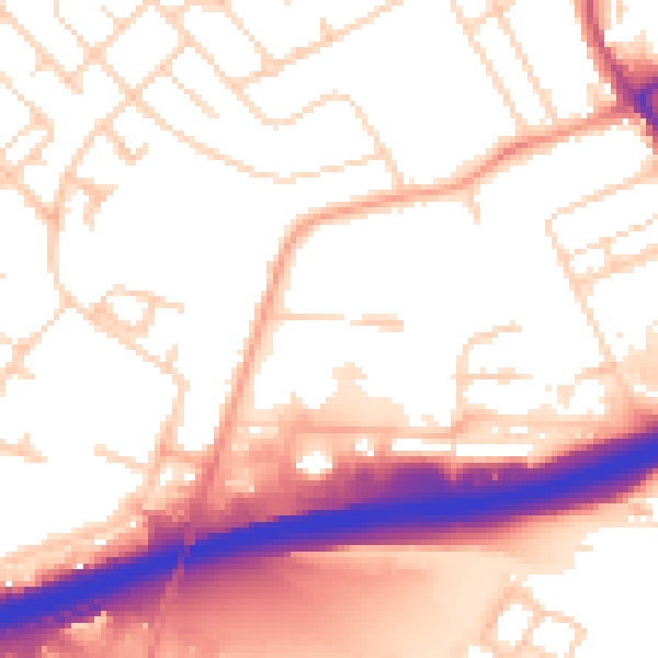 Daytime road noise heatmap for IP32 6DD