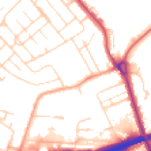 Daytime road noise heatmap for IP32 6DG