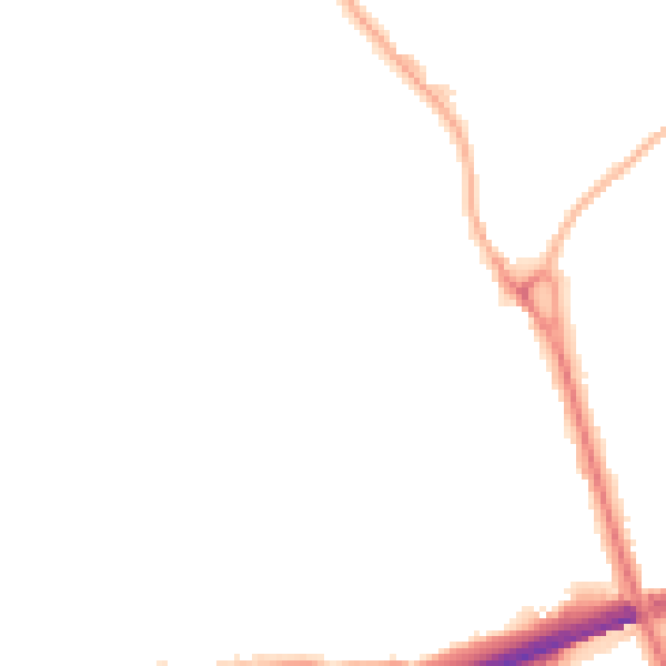 Night-time road noise heatmap for IP32 6DG