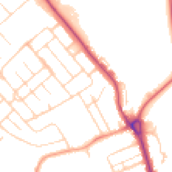 Daytime road noise heatmap for IP32 6DJ