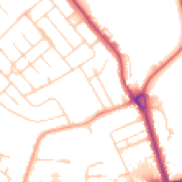 Daytime road noise heatmap for IP32 6DQ