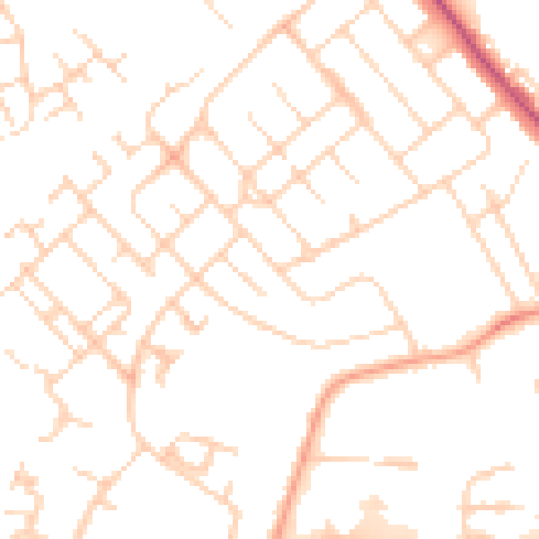 Daytime road noise heatmap for IP32 6DW