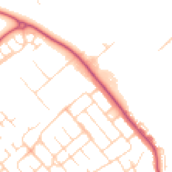 Daytime road noise heatmap for IP32 6HQ