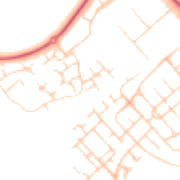 Daytime road noise heatmap for IP32 6TZ