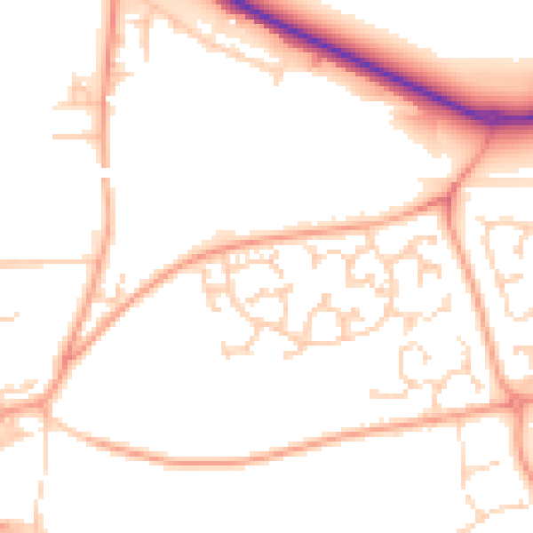 Daytime road noise heatmap for IP32 7EN