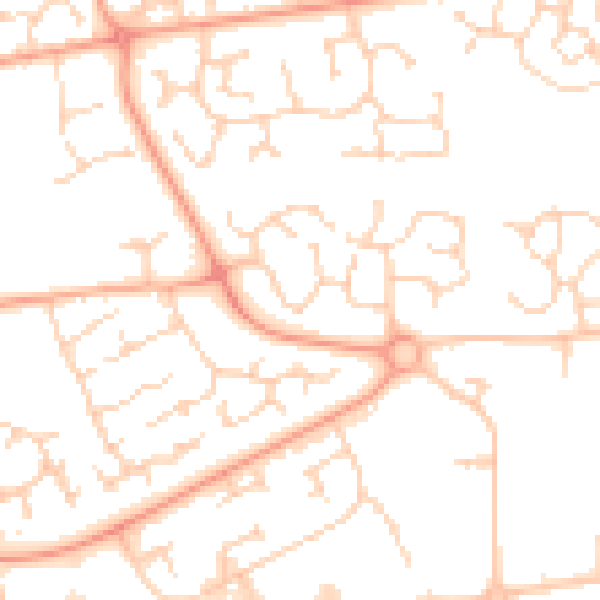 Daytime road noise heatmap for IP32 7JU