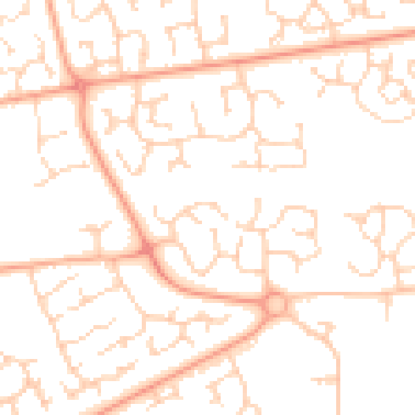 Daytime road noise heatmap for IP32 7JW