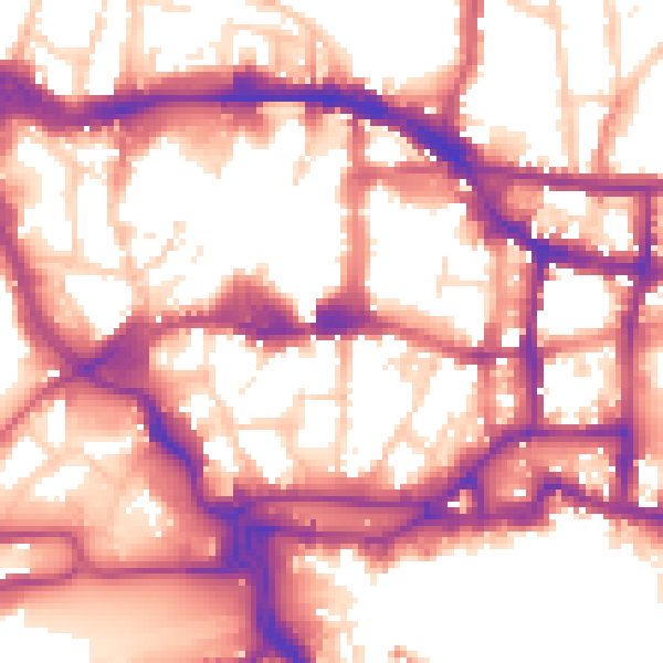Daytime road noise heatmap for IP4 1AD
