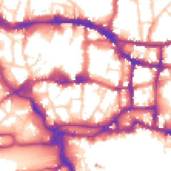 Daytime road noise heatmap for IP4 1AG