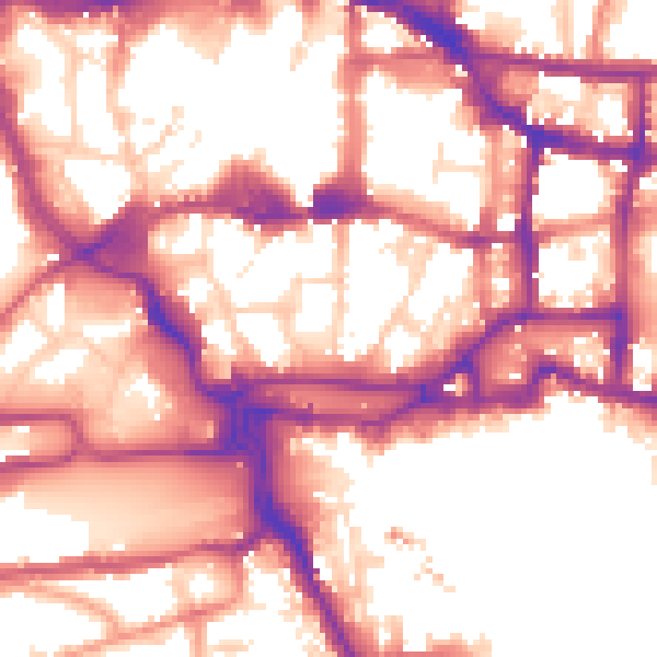 Daytime road noise heatmap for IP4 1AL