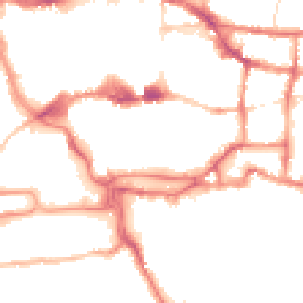Night-time road noise heatmap for IP4 1AL