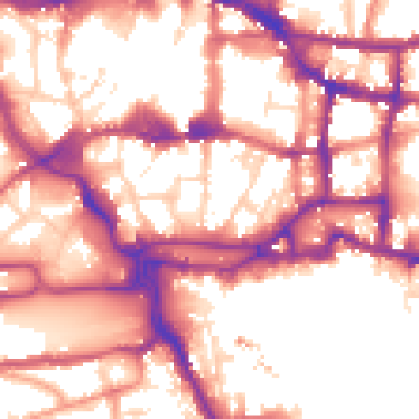 Daytime road noise heatmap for IP4 1AQ
