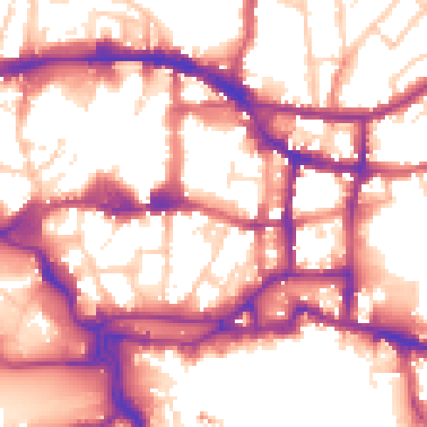 Daytime road noise heatmap for IP4 1BA
