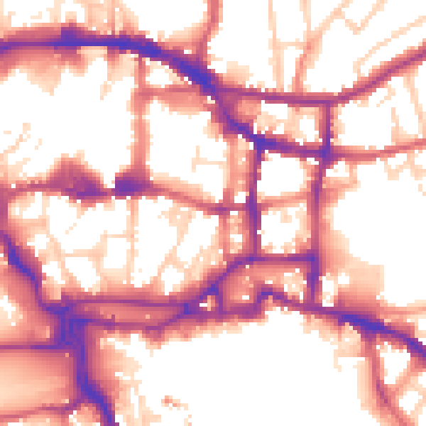Daytime road noise heatmap for IP4 1BB