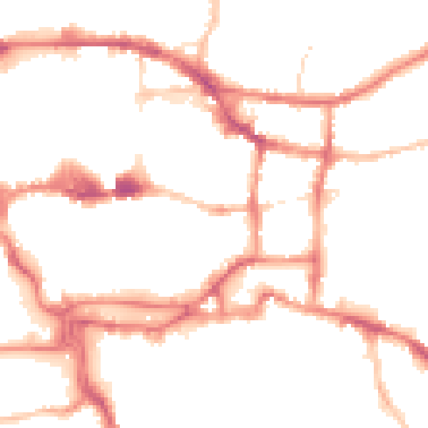 Night-time road noise heatmap for IP4 1BB